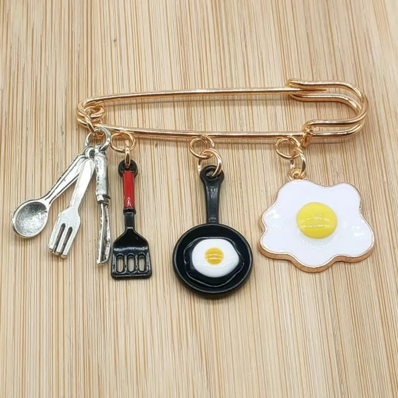 

Новинка, модный подарок шеф-повара, брошь шеф-повара, жареное яйцо, сковорода, посуда, кухонный подарок, подарок шеф-повара