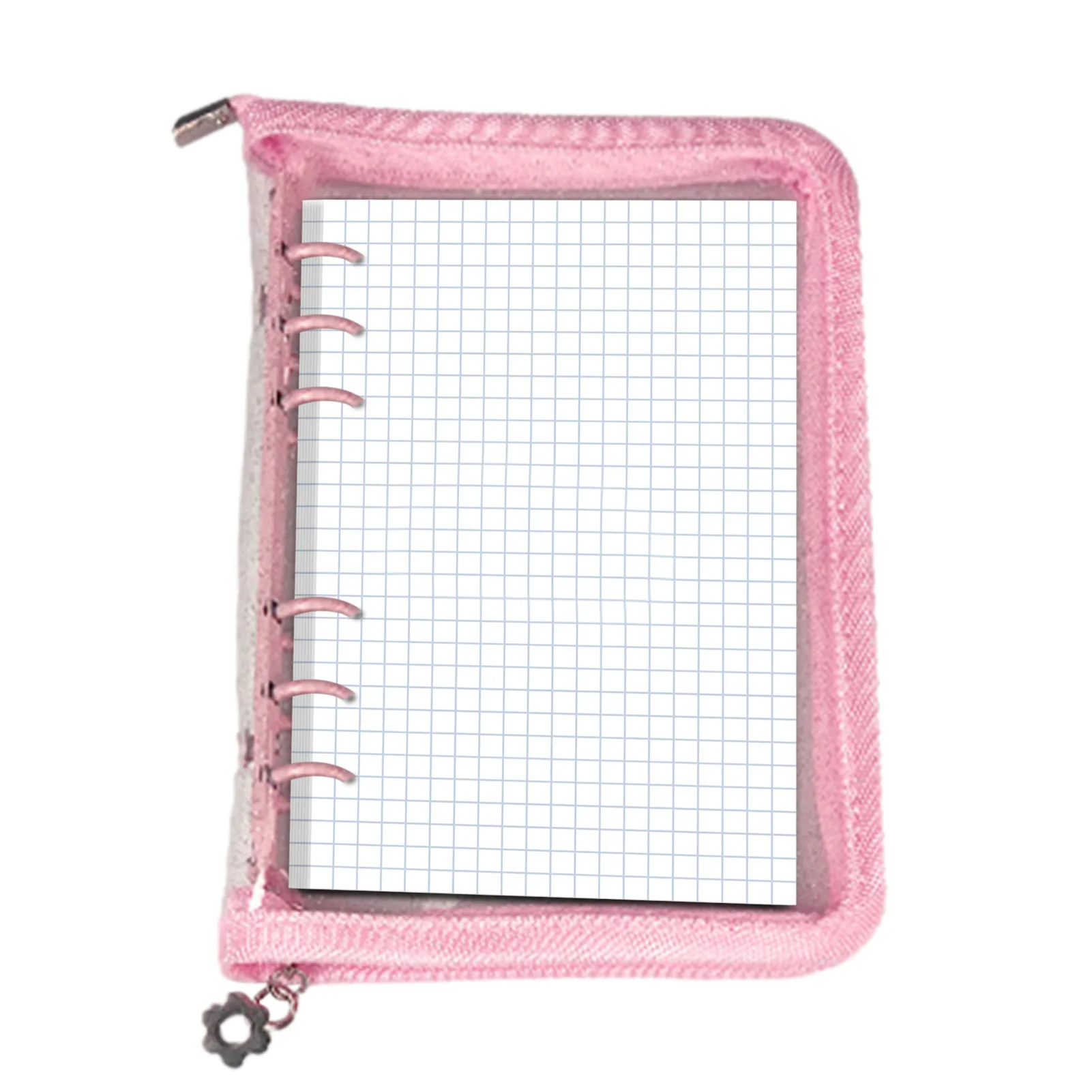 

6-Hole Loose Leaf Cover Waterproof Loose Leaf Notebook Zipper Folder Clear Soft Notebook Cover For Refillable Notebook Meeting