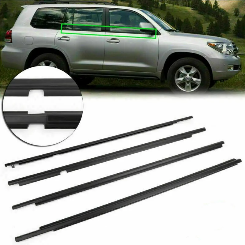

4pcs Car Weatherstrips Window Moulding Trim Seal Belt For Toyota Land Cruiser LC100 1998-2007 / LC200 2008-2016