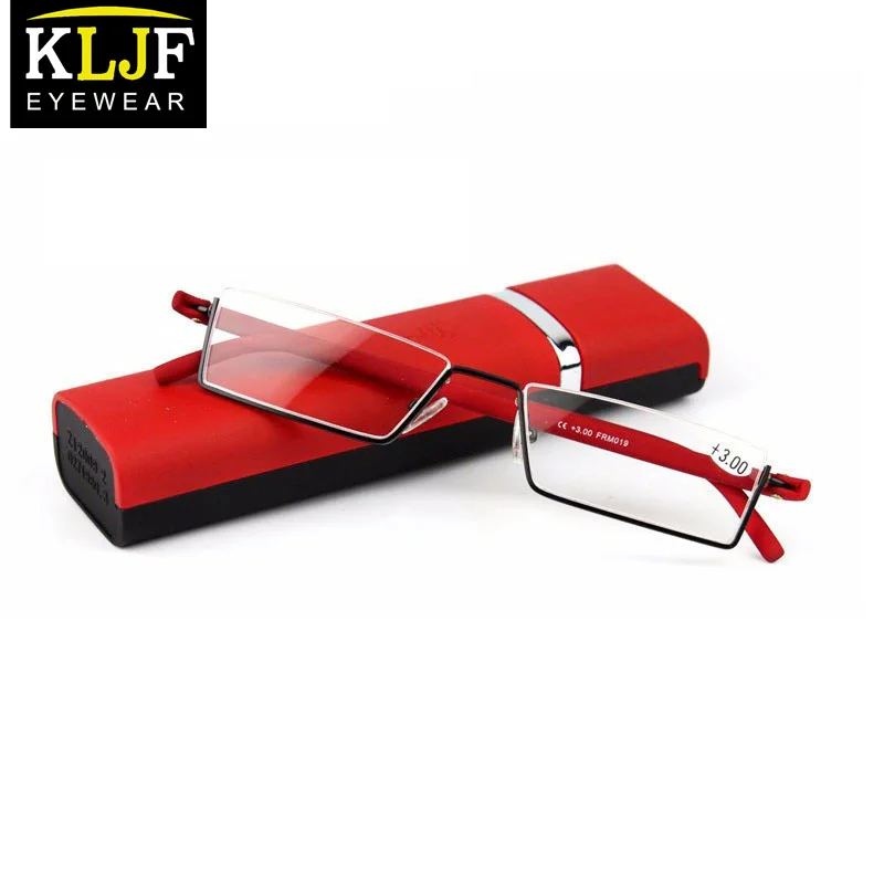 

KLJF eyewear TR90 metal High Grade Brand Men women Reading Glasses slim Pocket Presbyopia Reader Hyperopia Eyewear+1.00 to +4.00