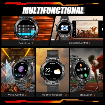 2022 EIGIIS Smartwatch Men 1.32'' Rugged Outdoor Heart Rate Monitor Sport Fitness Bluetooth Call Military Smart Watch For Men 5