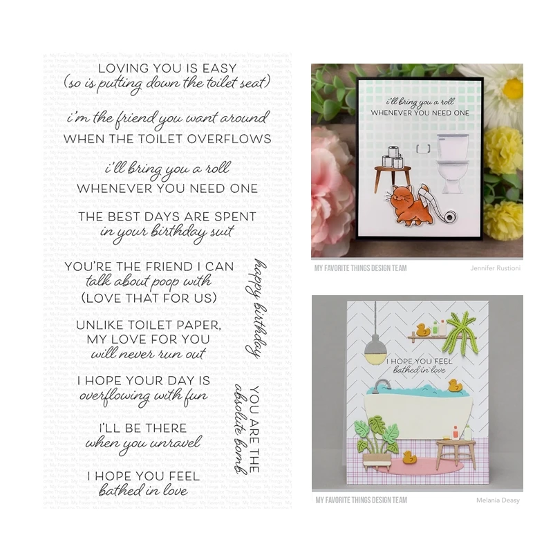 

2023 New Arrival Bathroom Banter Sentiments Words Clear Stamps Scrapbooking for Paper Making Frames Card Set No Cutting Dies