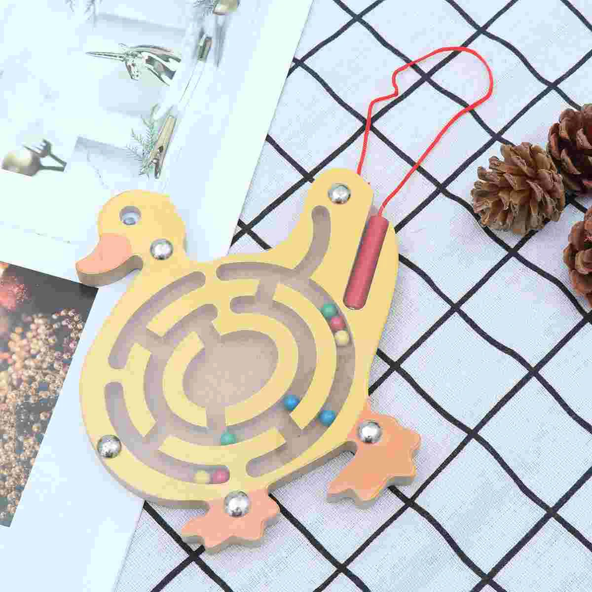 

1pc Maze Puzzles Wooden Durable Duck Educational Cartoon Maze Puzzles for Children Toddler