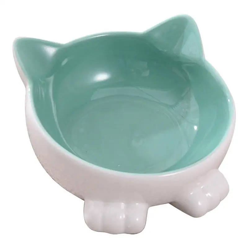 

Наклонная поднятая керамическая миска для кошек, поднимающаяся миска для еды для домашних животных, милая миска для собак, аксессуары для д...