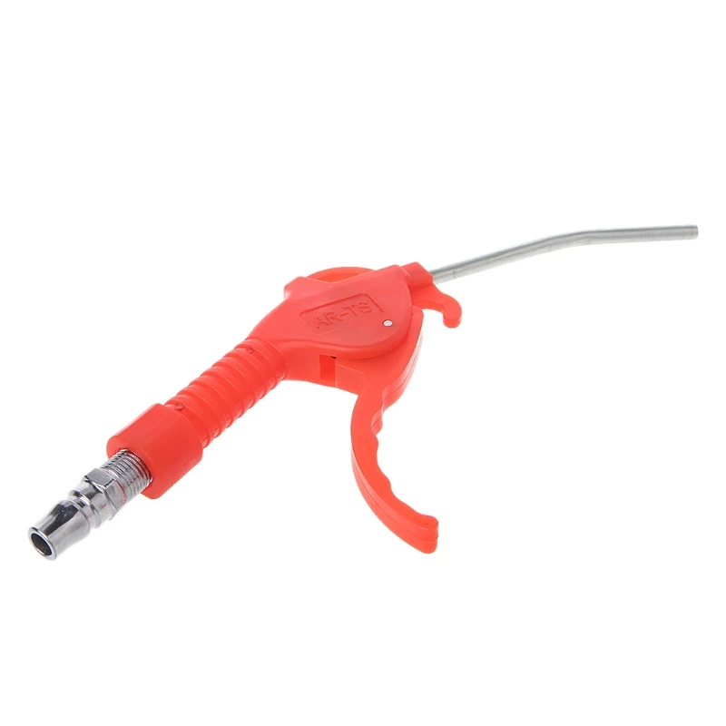 

Spring Loaded Trigger Bent Tube Nozzle Red Air Blow Gun Dust Cleaner w/ Adapter