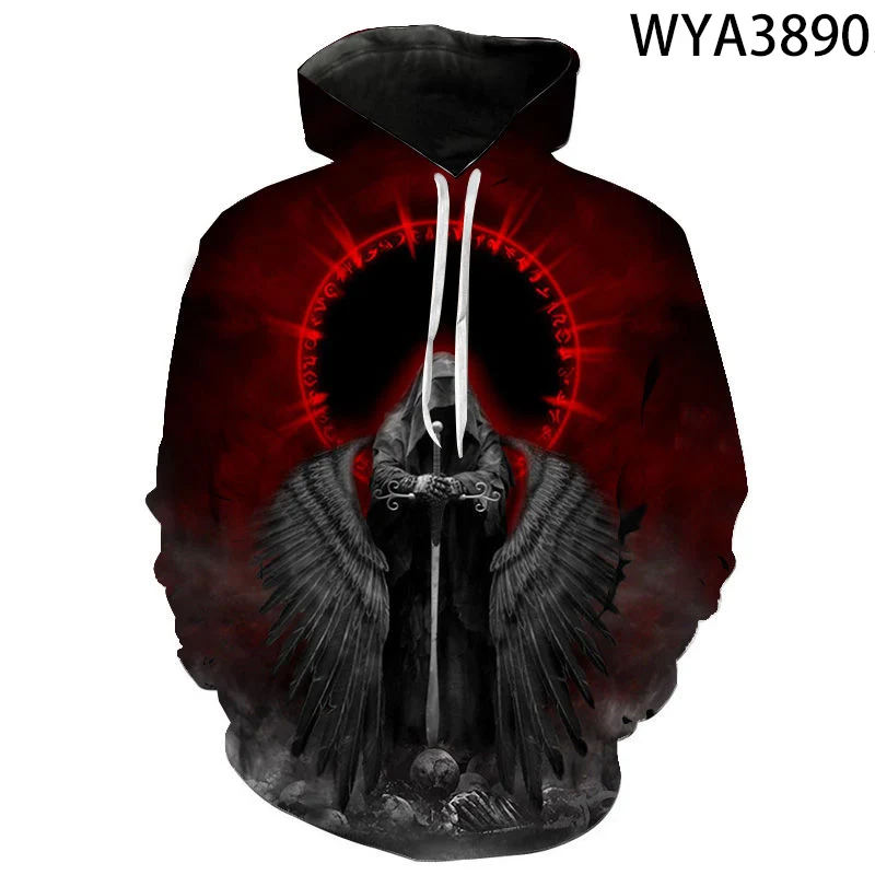 

2022Hoodies Men Women Children Goth Horror Skull Sweatshirt 3D Printed Pullover Long Sleeve Streetwear Casual Boy Girl Kids Tops
