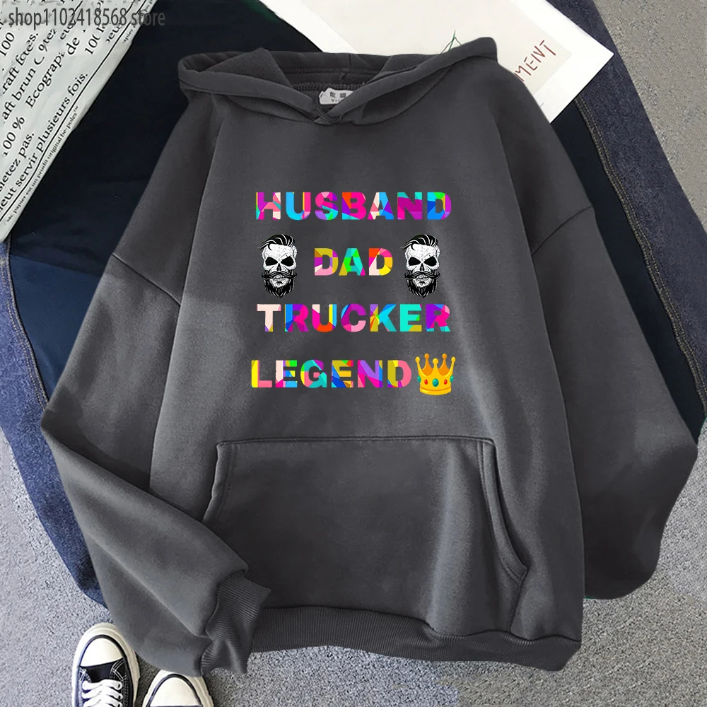 

Men Hoodie Husband Dad Trucker Legend Pullover Anime Sweatshirt with Hooded Unisex Clothes Men Cartoon Streetwear Women Sudadera