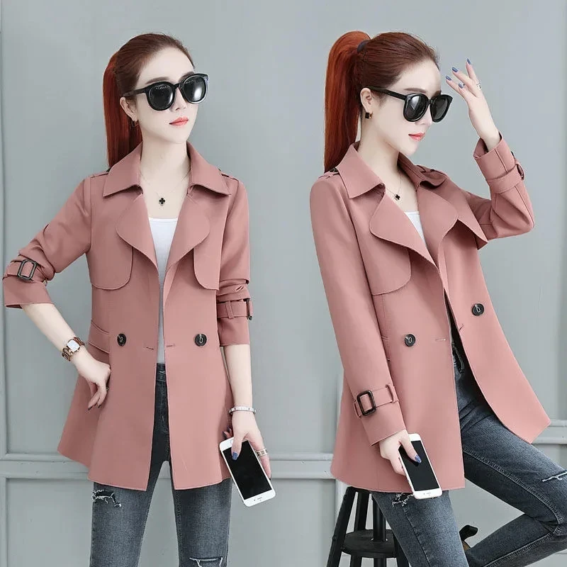 

Korean Female Windbreakers New Solid Short Jacket Spring Autumn Coat Women Clothes Slim Casual Women Basic Coats Outerwear