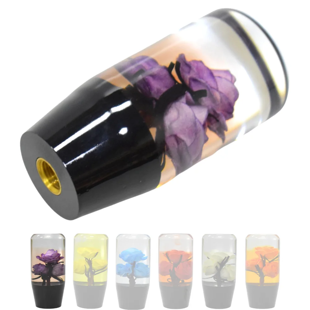 

Gear Shift Knob Underwater Flower in Bubble Water Stick AT MT Universal Transparent Shifter Lever Head Screw-in Car Parts