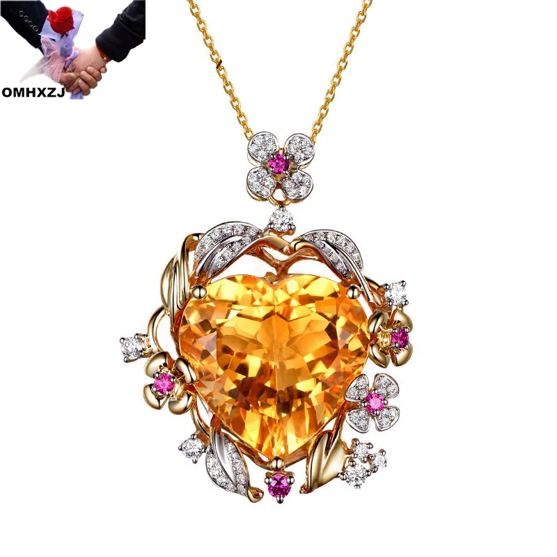 

OMHXZJ Wholesale CA649 European Fashion Woman Party Birthday Wedding Gift Flower AAAZircon 18KT White Gold Pendant Charm NOCHAIN