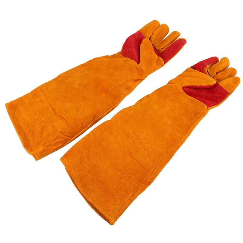 

60Cm Long Sleeves Welding Gloves Heat Resistant Stove Fire BBQ/Camping/Cooking Gloves Baking Grill Gloves Welder Fireplace Stove