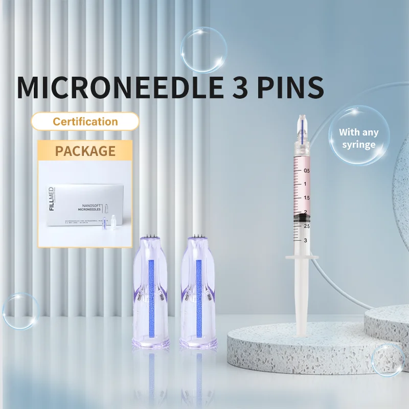Микроиглы наполненные Nanosoft 34 г 1 2 мм длина иглы 3 штифта для лица шеи удаления