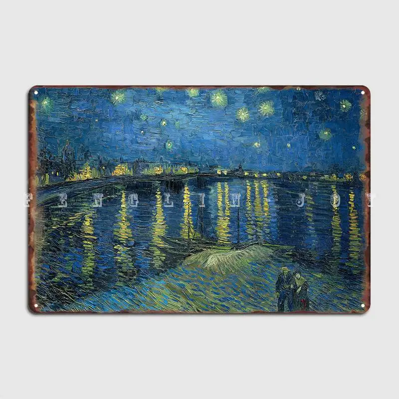 

Starry Night Van Gogh Metal Sign Classic Living Room Mural Painting Cinema Living Room Tin Sign Poster