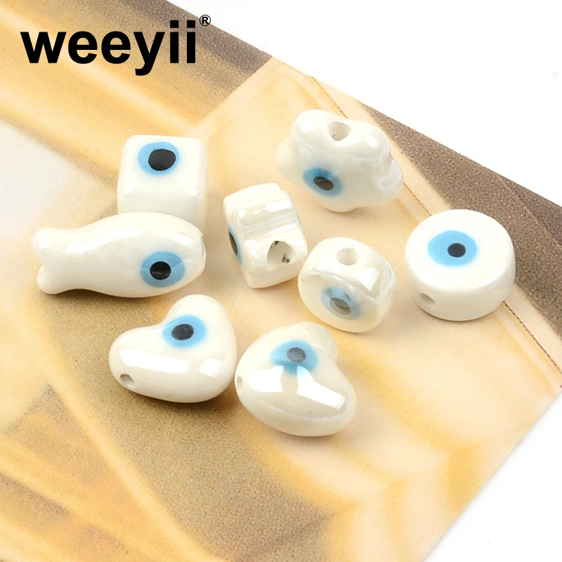 Подвески из белых керамических бусин разной формы, незакрепленные бусины для изготовления ювелирных изделий, ожерелий, браслетов, фурнитура «сделай сам» для аксессуаров