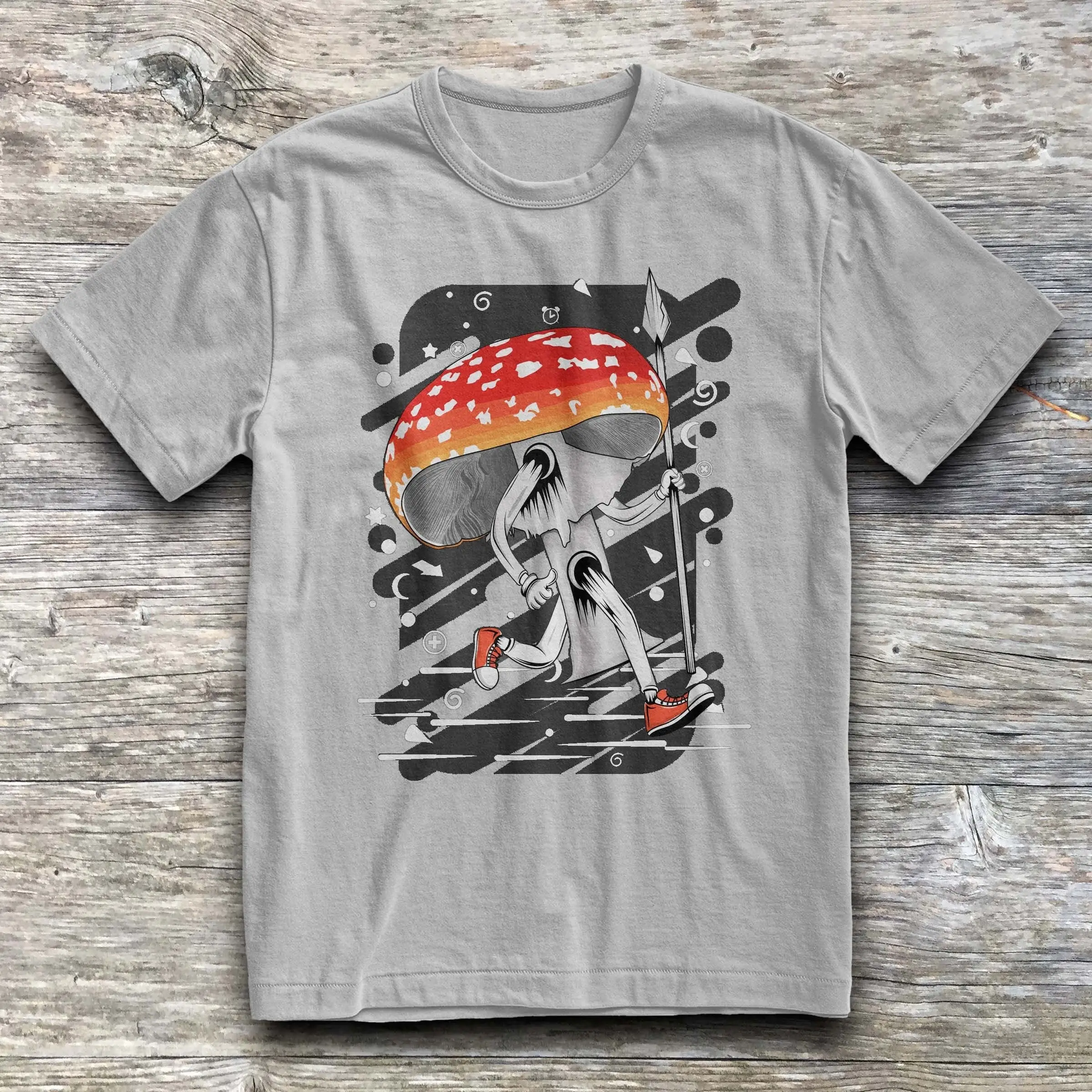 Хлопковая футболка с изображением грибов ботаническое искусство