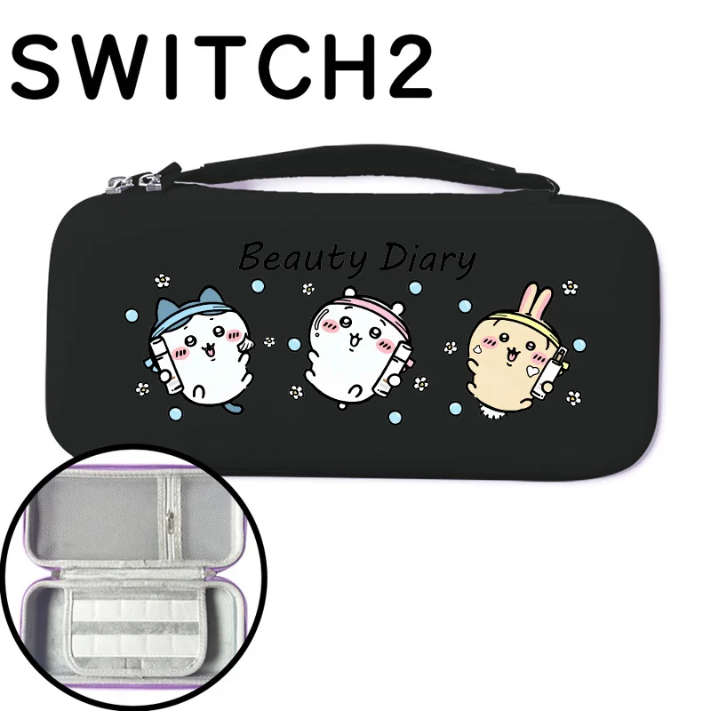 Фото Чехол для переноски аниме Chiikawa Hachiware Usagi для Switch 2, дорожная сумка, жесткий защитный чехол NS с 10 игровыми картриджами, подарок №5