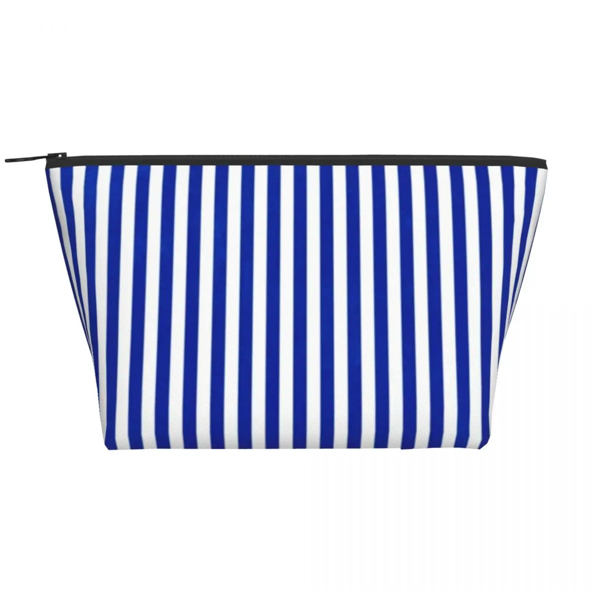

Nautical Blue And White Zip Storage Organizers Vertical Stripes Pack Bathroom Makeup Pouch Woman's Cosmetic Bags