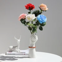 nordic ceramic vase ornament creative hand shape vase livingroom dried flower vase artificial flower imitation flower home decor