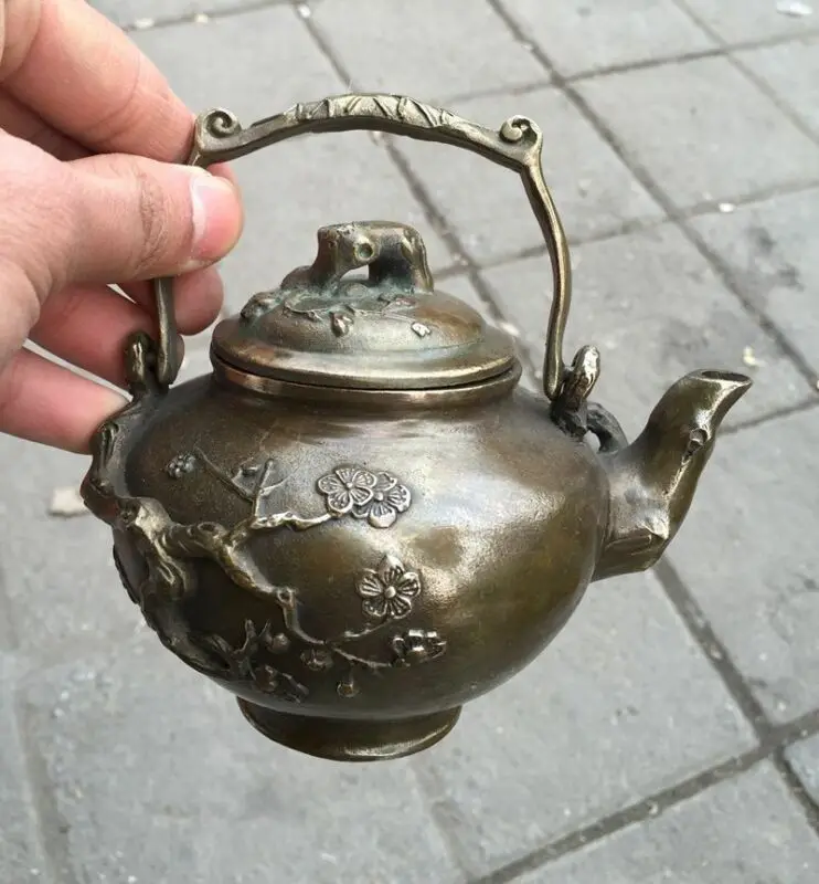 

Collection of Bronze Sculpture Plum, Auspicious Lucky Teapot