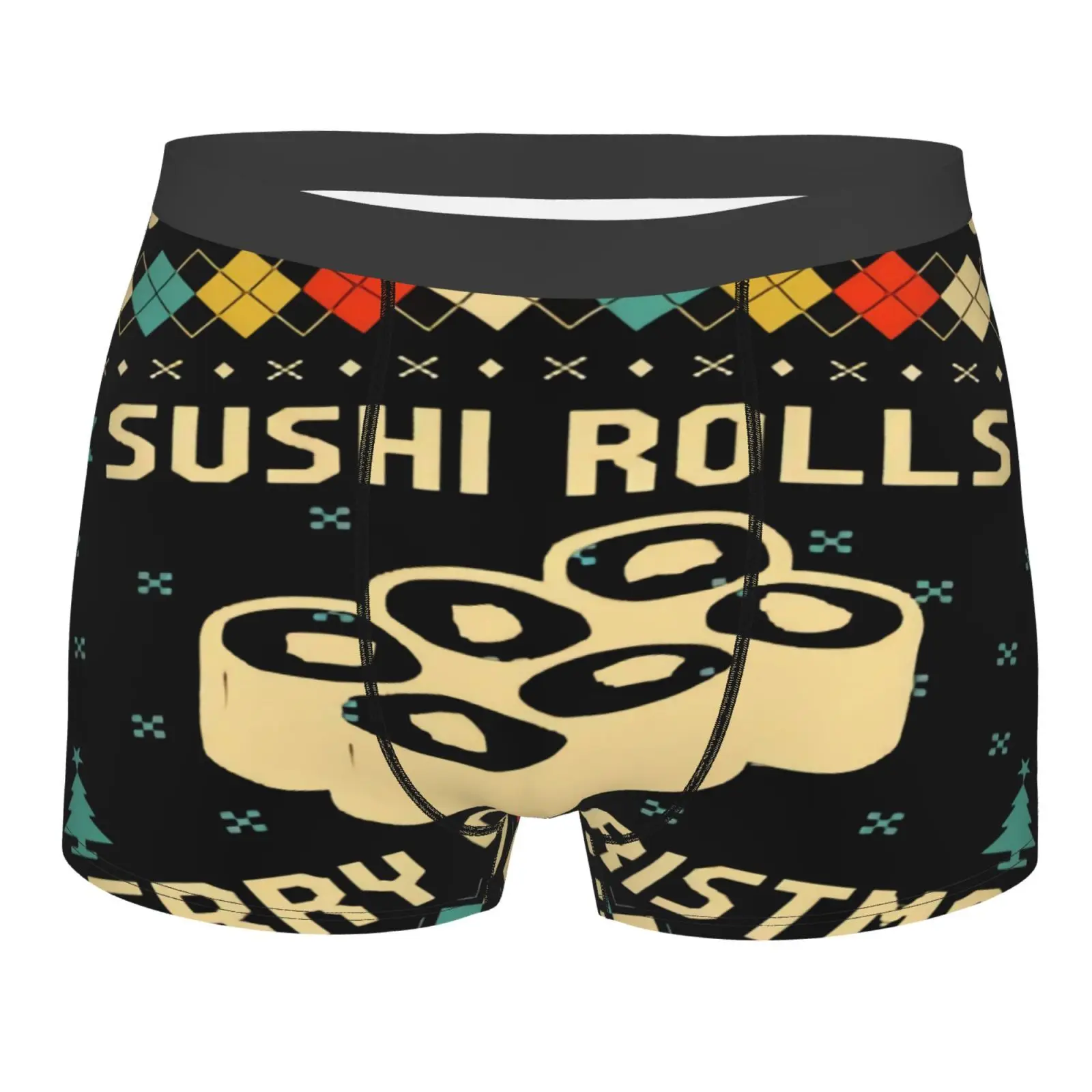 

Sushi Rolls Ugly Christmas Hippie Tech Men Underwear Set Men Women Plus Size 4Xl Men's Panties Long Men Polyester Man Teen Boy