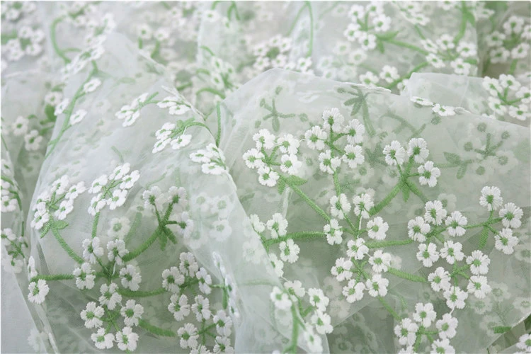 1 ярд цена свежая сетчатая ткань с мелкими цветами зеленая ветка мягкая сетка для
