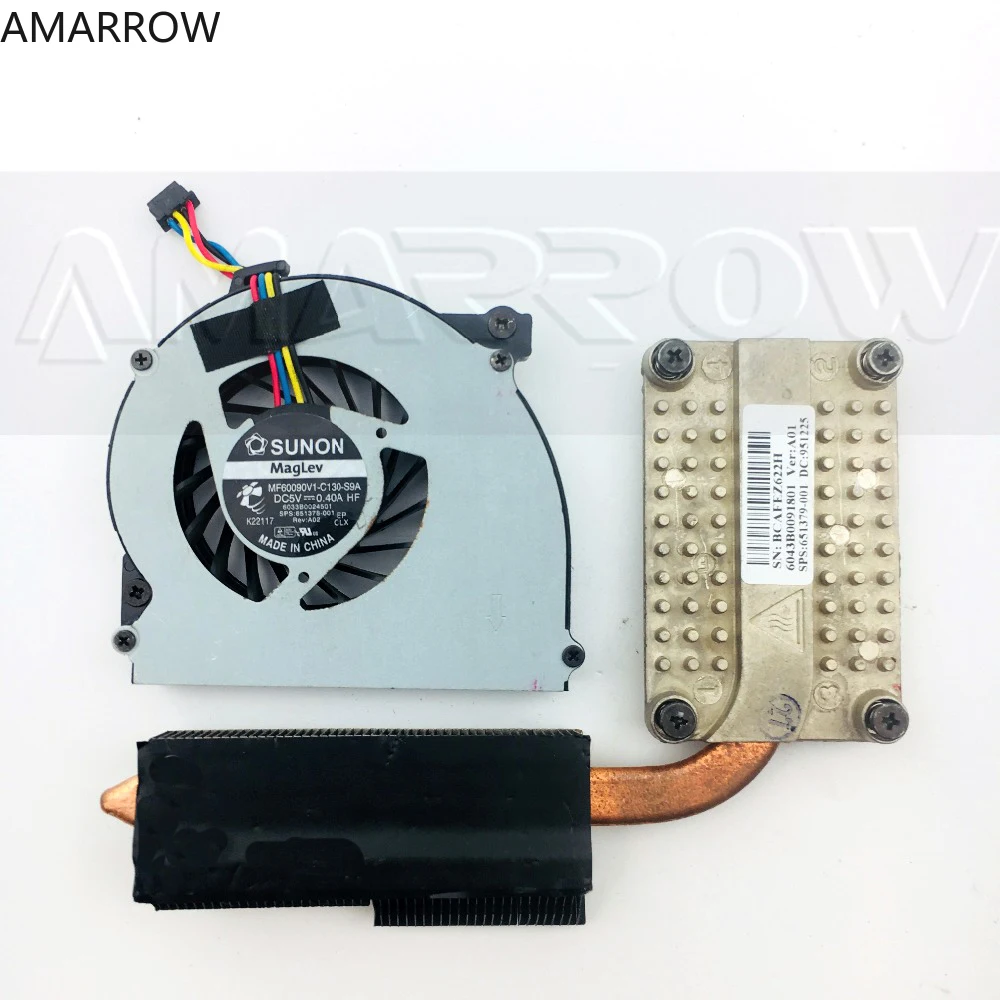 

Original free shipping for HP 2560 2560P 2570 2570p cooling heatsink with fan 651379-001 651378-001