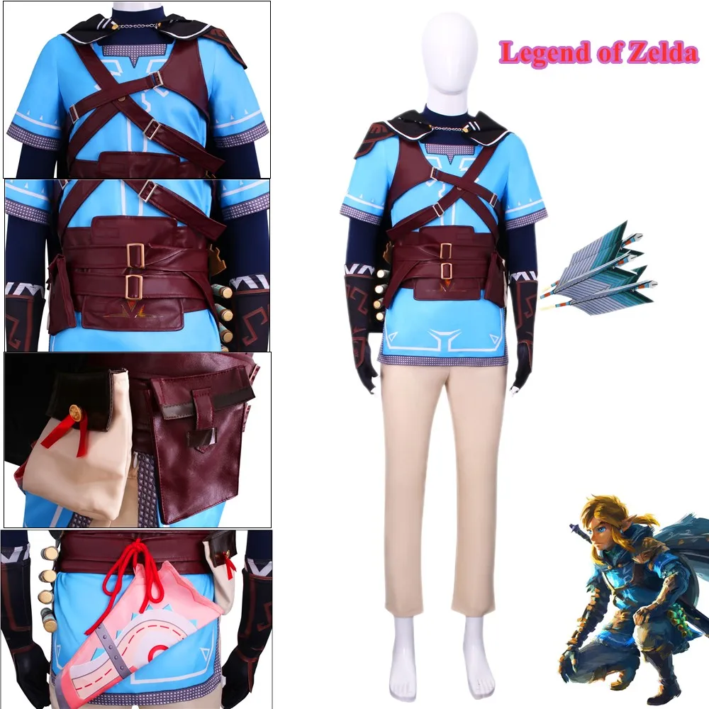 Игра Зельда Косплей Костюм дыхание дикой ссылки рубашка плащ Униформа