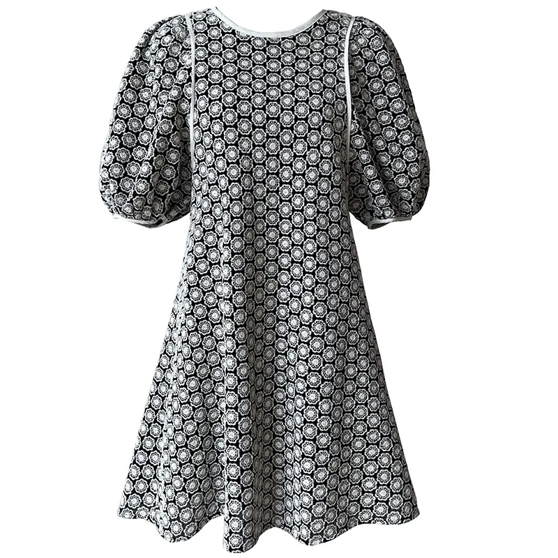 

Летнее винтажное платье для беременных с коротким рукавом и круглым вырезом, модное платье-трапеция с цветочной вышивкой для беременных женщин, одежда для беременных, 2022