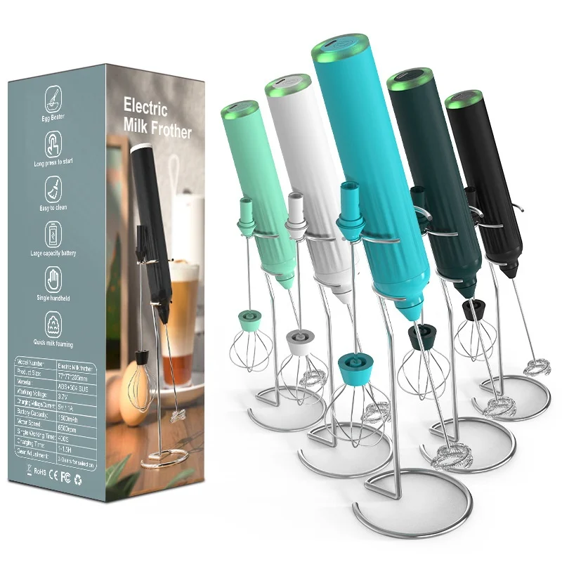 

Electric Milk Frother Portable USB Egg Beater Hand Held Coffee Whisk Foam Mixer Rechargeable Milk Blenders Kitchen Tools