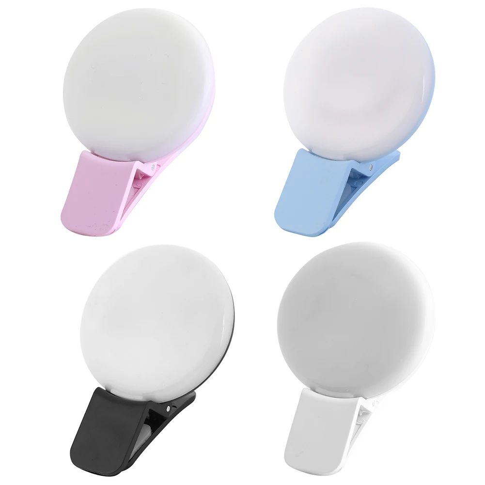 

3 Modes Flash Fill Light Circle Lamp Mobile Phone Mini Durable Practical Ring Light Selfie Ring Clip 10 LEDs 5000K