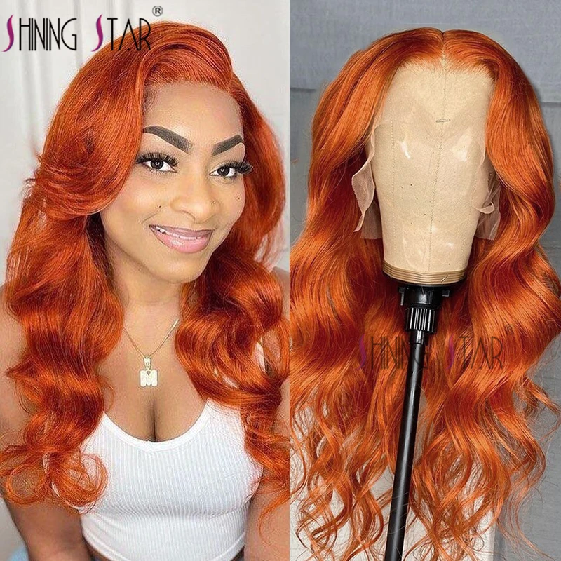 

Парик из натуральных человеческих волос Ginger Lace Front Wig 13 × 4, парик с прозрачной сеткой спереди, предварительно выщипанные Детские волосы, бразильский кудрявый парик плотностью 180
