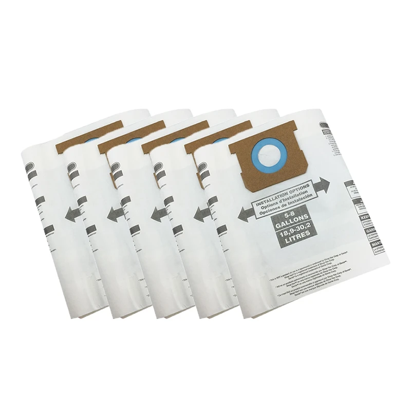 10 Pack Type H Replacement Vacuum Filter Bags Compatible For Shop Vac 5-8 Gallon Vacuum, Replace Part 90671, 9067100