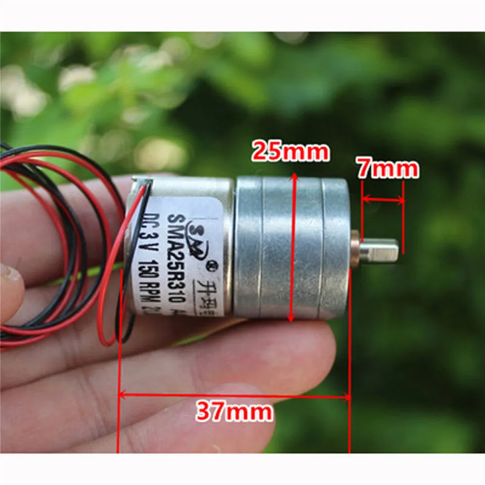 

310 Geared DC Motor 25 All Metal Gear Reducer Motor 3-5V 4mm Geared Motor (In Stock)