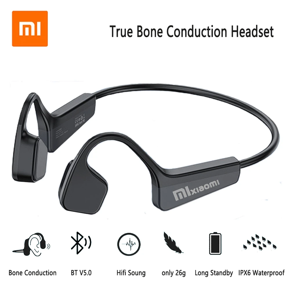 

Xiaomi Bone Conduction Sports Headphones IPX6 Wireless Earphone Bluetooth-Compatible Headset TWS Hands-free with Mic for Running