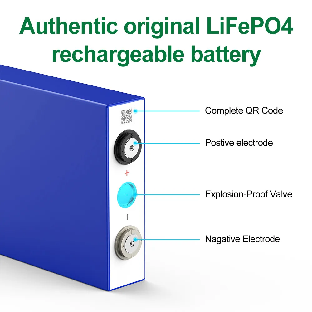 

32PCS 3.2V 105AH LiFePO4 Battery Rechargeable Battery Lithium Iron Phosphate Cell DIY 24v 48v Golf Cart Boat RV Solar System