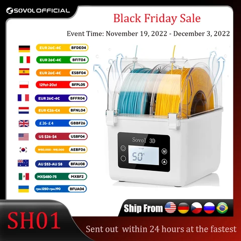 Sovol SH01 Сушилка для нити для 3D-печати 1.75 мм, 2.85 мм