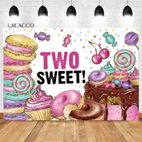 laeacco donut sweet two grow up backdrop for girl baby shower birthday ice cream dessert party customized photography background