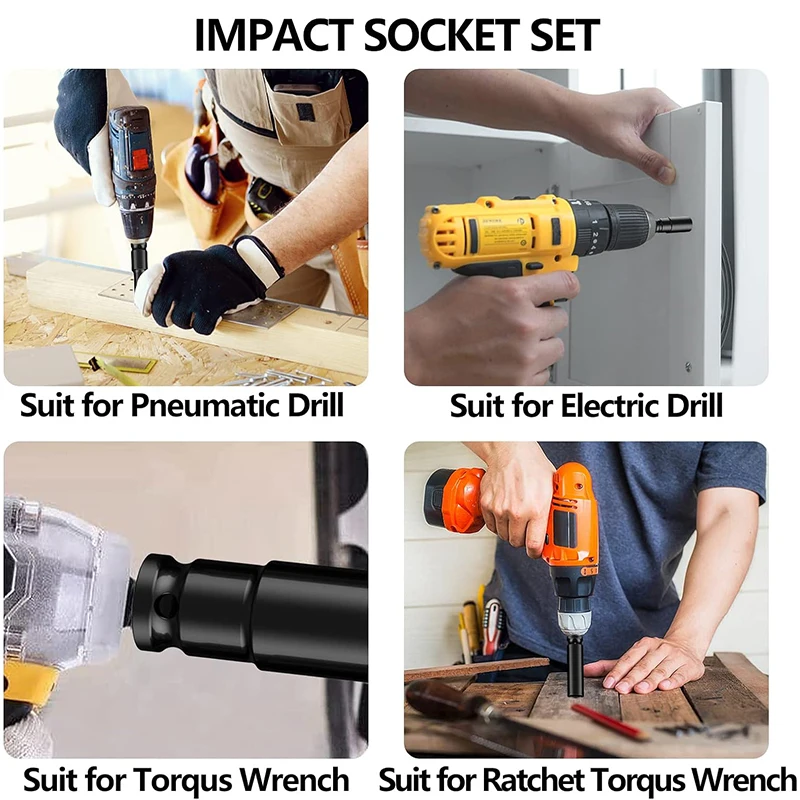 10 шт. ударный гайковерт 8-24 мм 1/2 дюйма