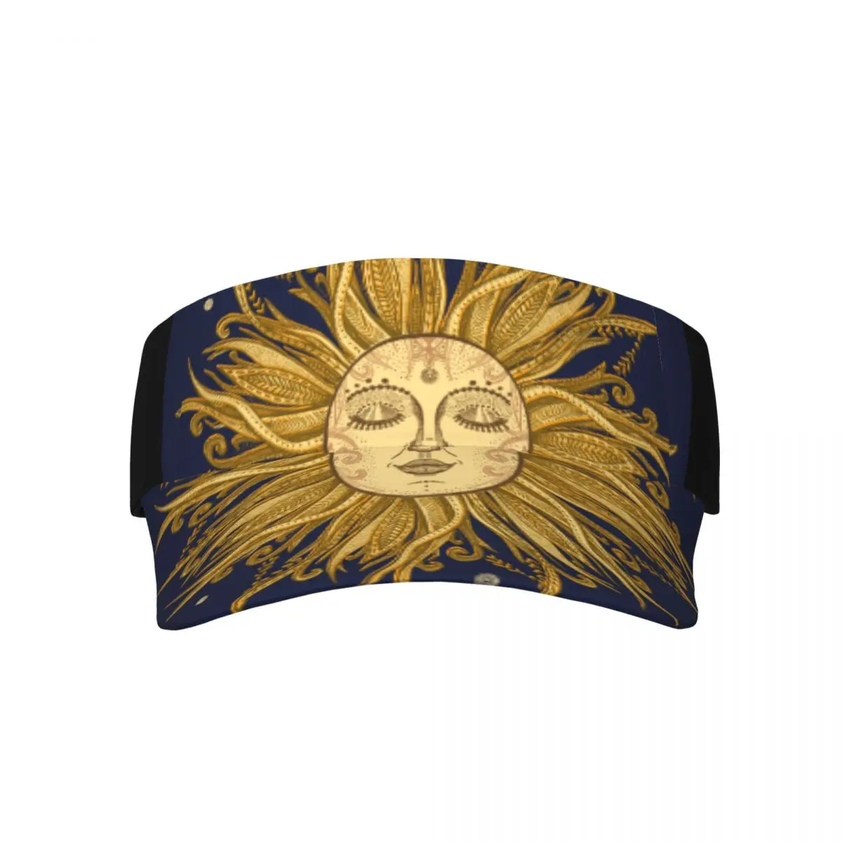 

Golden Sun Graphic Breathable Air Sun Hats Men Women Visor UV Protection Top Empty Solid Sports Tennis Golf Sunscreen Cap