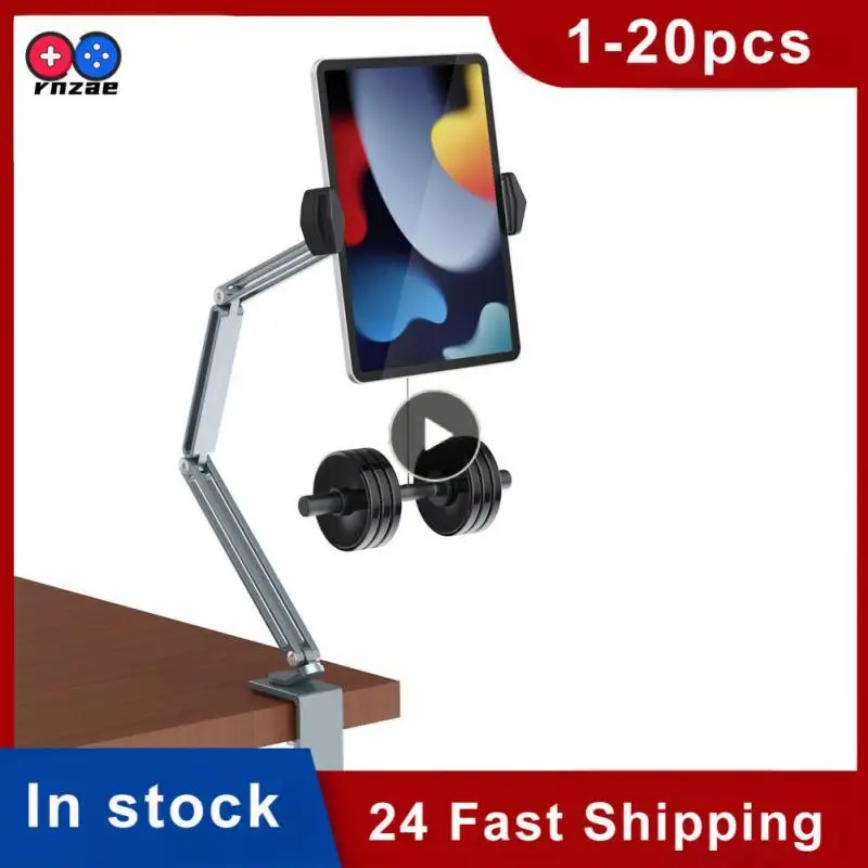 

Aluminium Tablet Holder Stand Foldable Hands-free Bed Desktop Lazy Holder Clip Bracket Rotation Adjustable Mobile Phone Holder