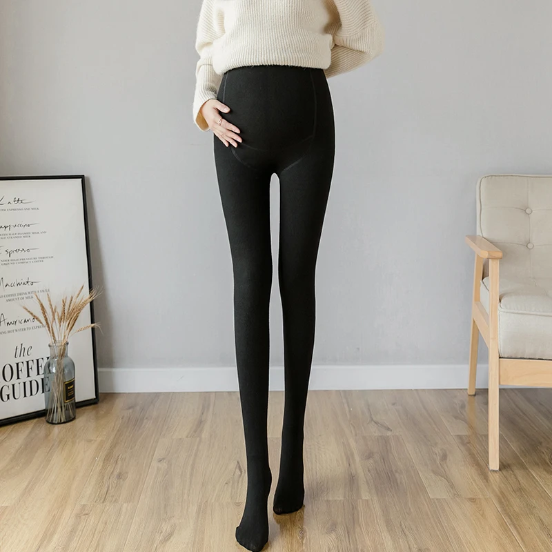 8980 Autumn Winter Thick Warm Maternity Skinny Legging Thermal Fleece Belly Pantyhose Clothes for Pregnant Women Pregnancy Pants