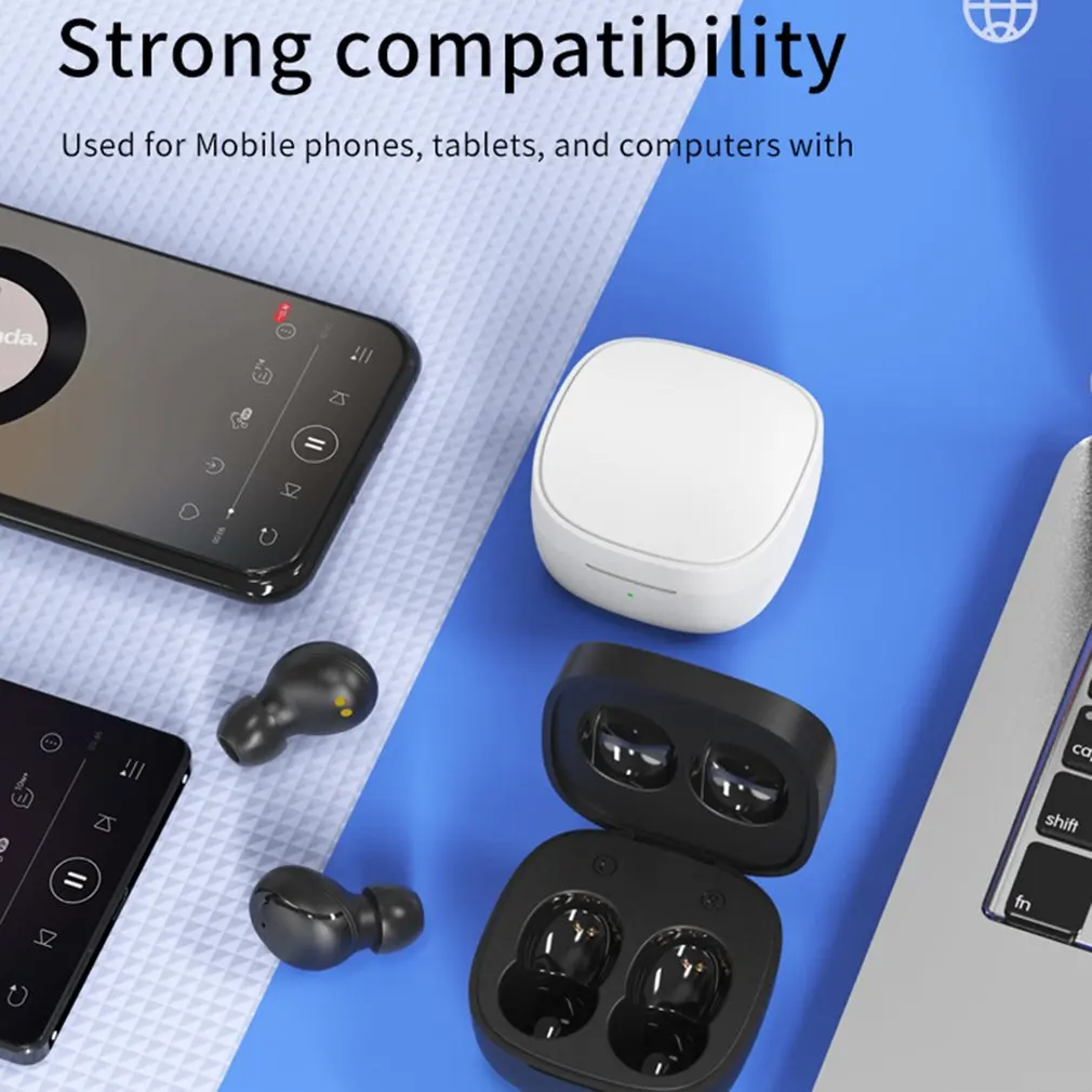 TWS Bluetooth-совместимые наушники 5 1 беспроводные с микрофоном басовые