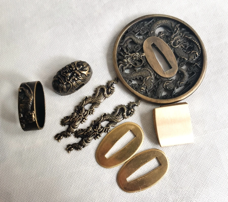 Сплав дракона tsuba fuchi Menuki медь Seppa Habaki для японского меча катана wakizashi танто