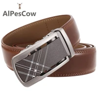 genuine leather belt for men 100 alps cowhide ratchet belt mens jeans luxury designer automatic buckle male casual waistband
