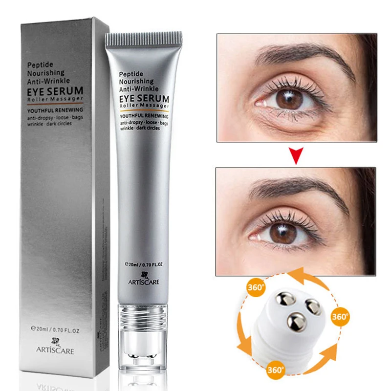 

Collagen Anti-Wrinkle Eye Cream Anti Aging Remove Dark Circles Fade Fine Lines Eye Serum Roller Massager Skin Care Beauty Health