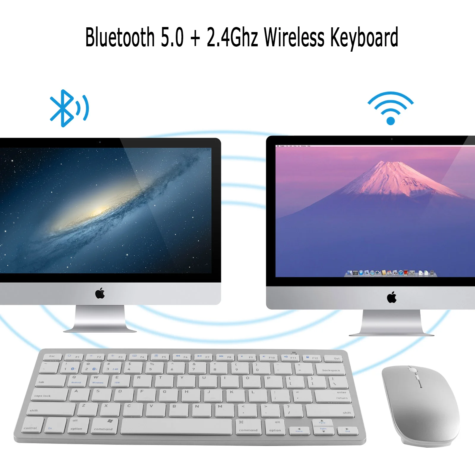 

Bluetooth 5.0 2.4G Wireless Keyboard And Mouse Combo Dual Mode Rechargeable USB Optical Keyboards For Laptop PC Computer Office