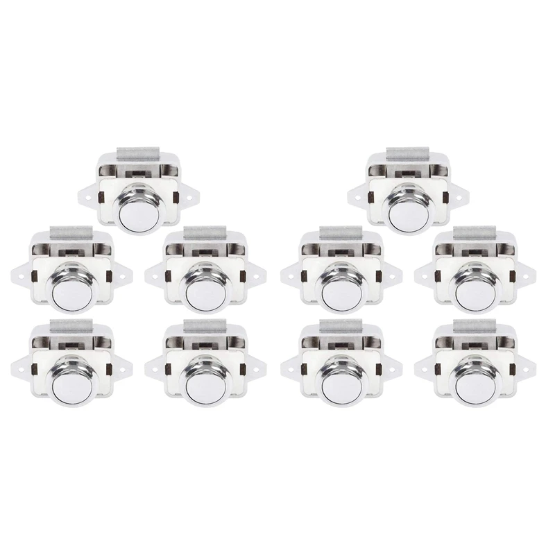 

Promotion! 10PCS Camper Car Push Lock Diameter RV Caravan Boat Motor Home Cabinet Drawer Latch Button Locks Furniture Hardware