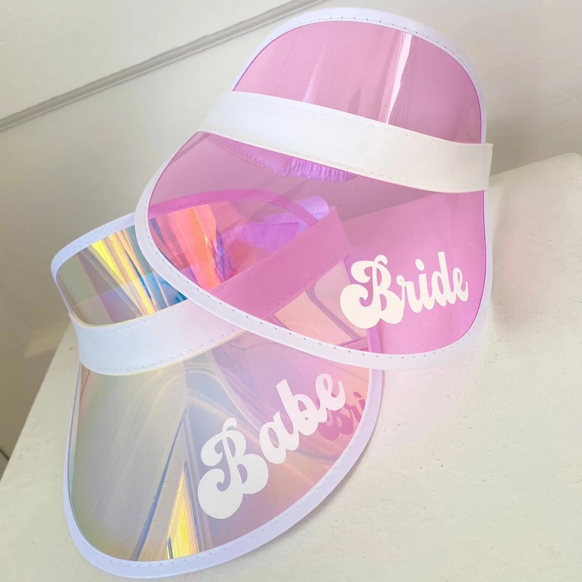 

Personalized Custom Laser Summer Monogram Bride Visors Bachelorette Party Sun Hat Retro Beach Bridesmaid Gifts Pool Party