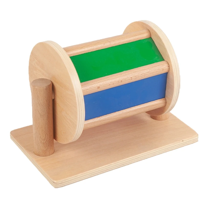 

Wooden Textile Drum Montessori Teaching Aids Early Educational Toys for Infant 6 Months - 1 Year Old Babies
