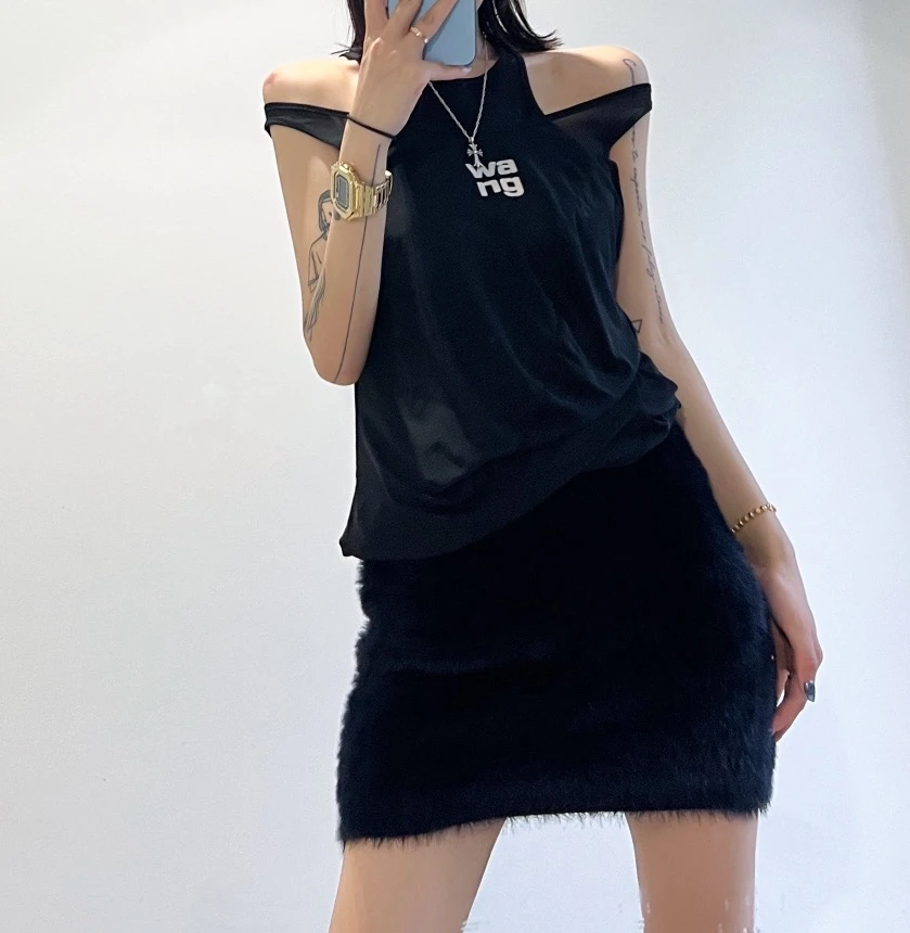 

126849 126850 Fashion Classic Trendy Luxury Designer Cloth Printing Letter Fake Two Sexy Camisole